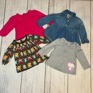 Oshkosh/Carter’s/OkieDokie baby girl’s long sleeve tops size 6-9 months